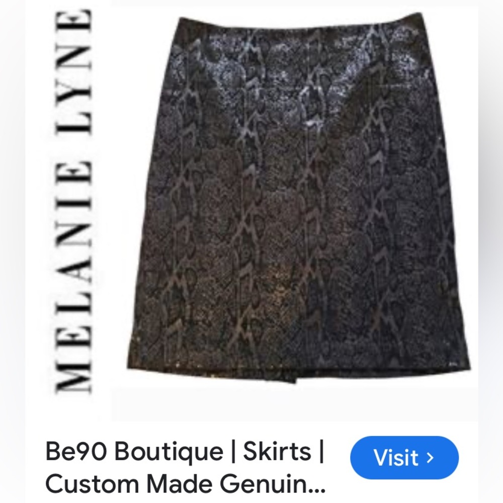 Elegant Black Sequin Velvet Pencil Midi Skirt! Sz10 by Melanie Lyne - Picture 10 of 17